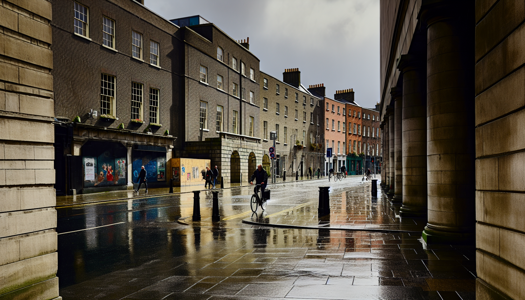 Dublin city centre with the Samuel Beckett Bridge over the River Liffey
